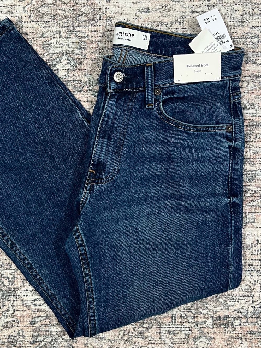 NWT Hollister Relaxed Boot Jeans Womens Size 28 Denim Blue Stretch